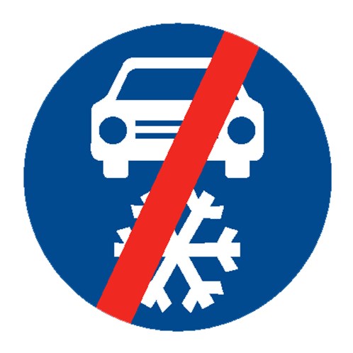 Dopravní značka zimní výbava konec